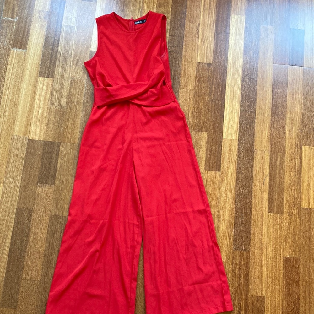 BooHoo Red Jumpsuit